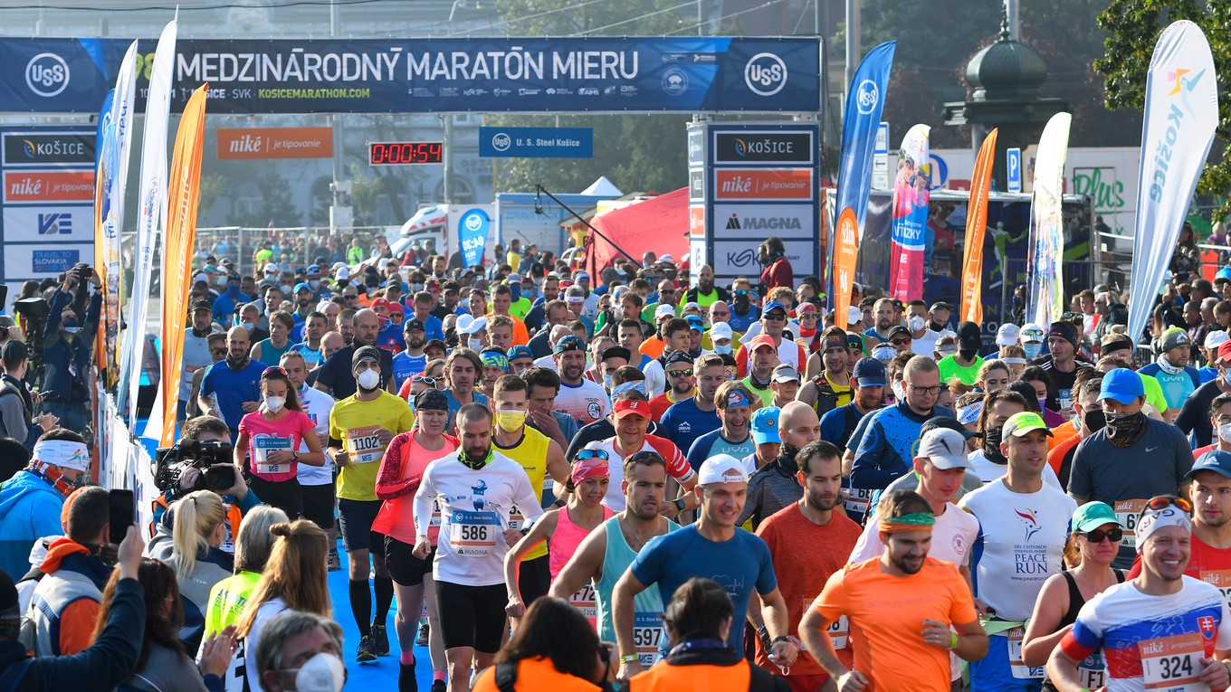 Medzinárodný maratón mieru v Košiciach 2021.