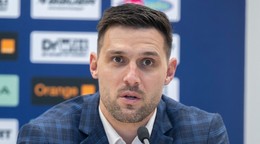 Na snímke asistent trénera slovenskej hokejovej reprezentácie do 20 rokov Ivan Švarný.