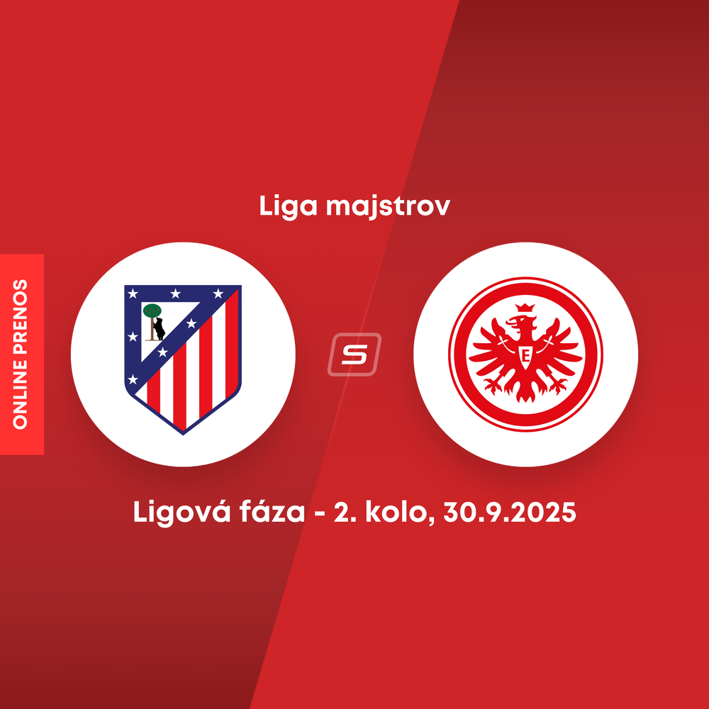 ONLINE: Atlético Madrid - Eintracht Frankfurt dnes, Liga majstrov LIVE (2. kolo)