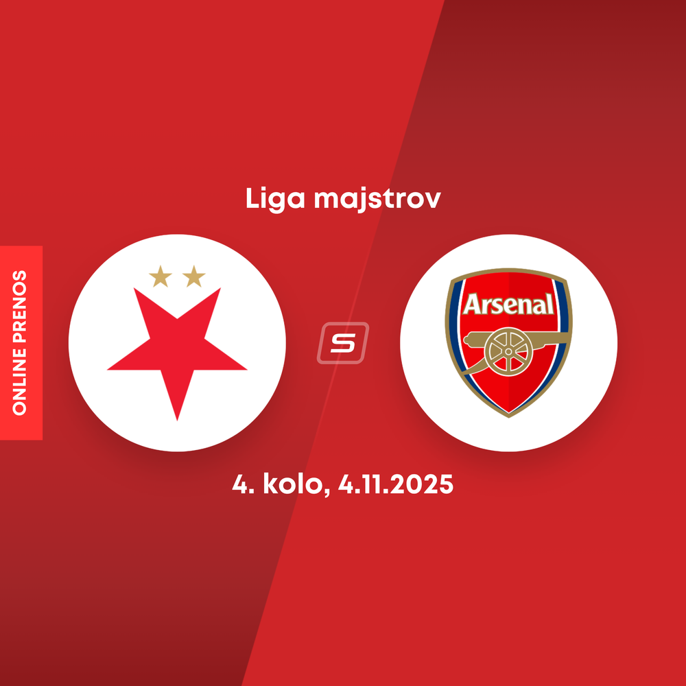 ONLINE: SK Slavia Praha - Arsenal FC dnes, Liga majstrov LIVE (4. kolo)