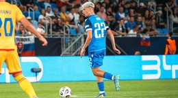 Tomáš Rigo v zápase Slovensko - Rumunsko na EURO U21 v Bratislave.