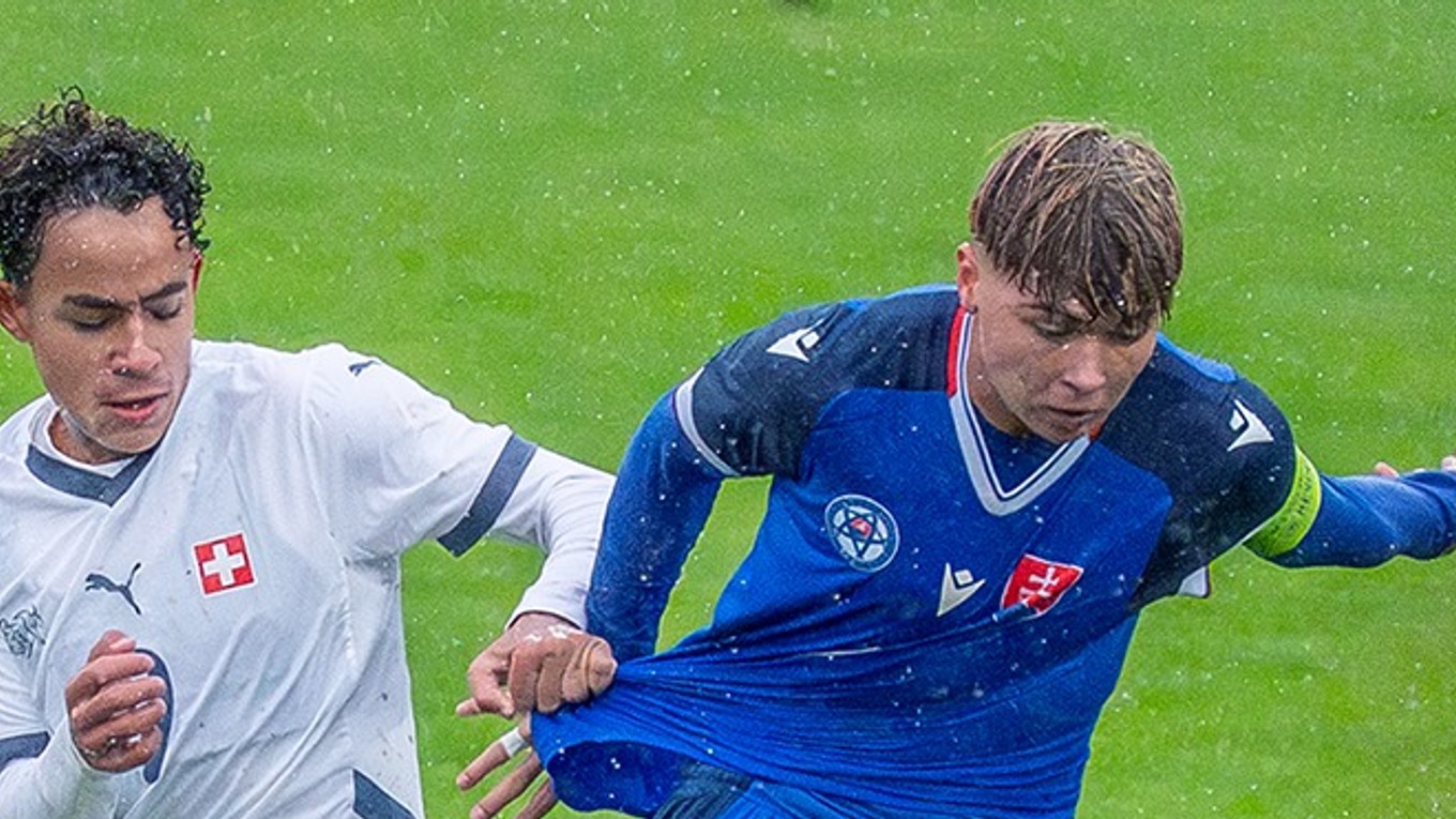 Momentka zo zápasu Slovensko - Švajčiarsko.