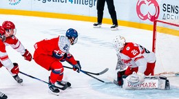 Fotka zo zápasu Česko - Dánsko na MS U18 2026.