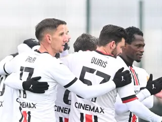 Radosť hráčov Spartaka Trnava v zápase s Interom Bratislava.