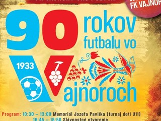 Pozvánka na oslavy 90.výročia futbalu vo Vajnoroch