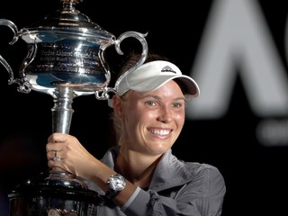 Caroline Wozniacka pri triumfe na Australian Open 2018.