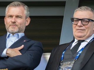 Prezident SR Peter Pellegrini a prezident Slovenského futbalového zväzu (SFZ) Ján Kováčik.