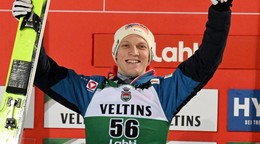 Radosť Jana Hörla z triumfu v Lahti. 