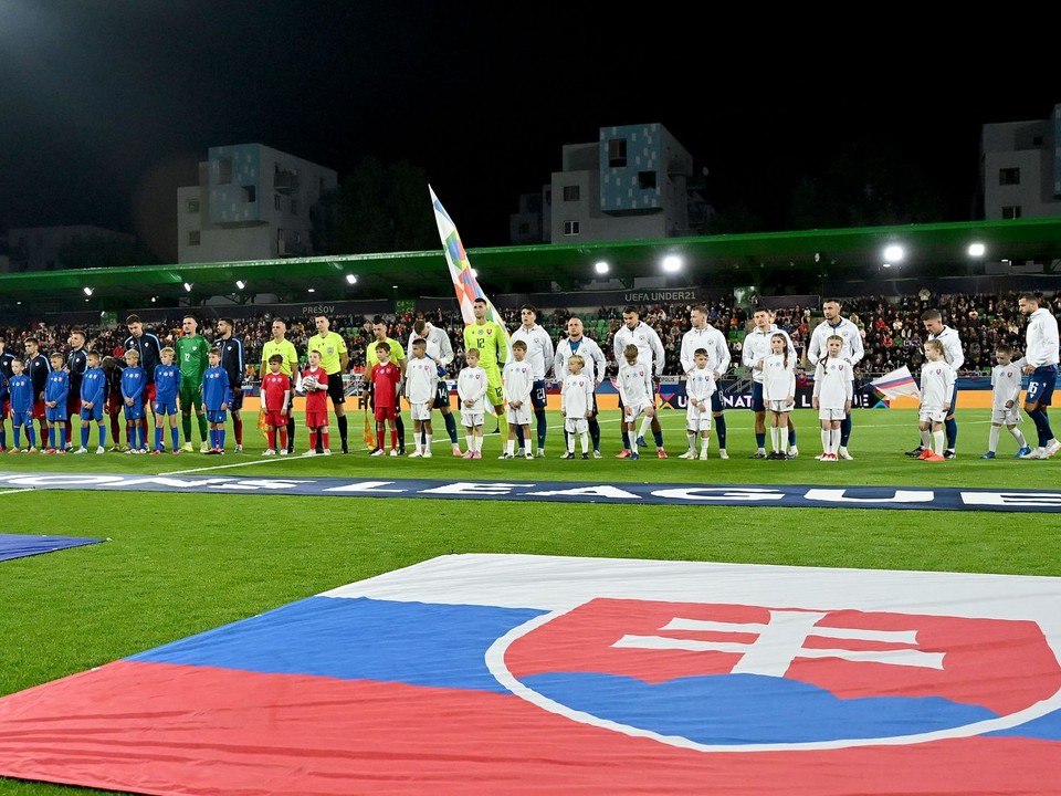 Momentka zo zápasu Slovensko - Moldavsko v Lige národov