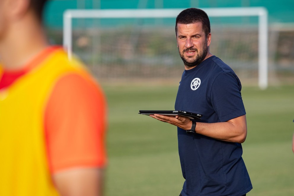 Martin Žamba na tréningu reprezentácie do 17 rokov počas ME tejto vekovej kategórie v Ayia Napa (22.5.2024)