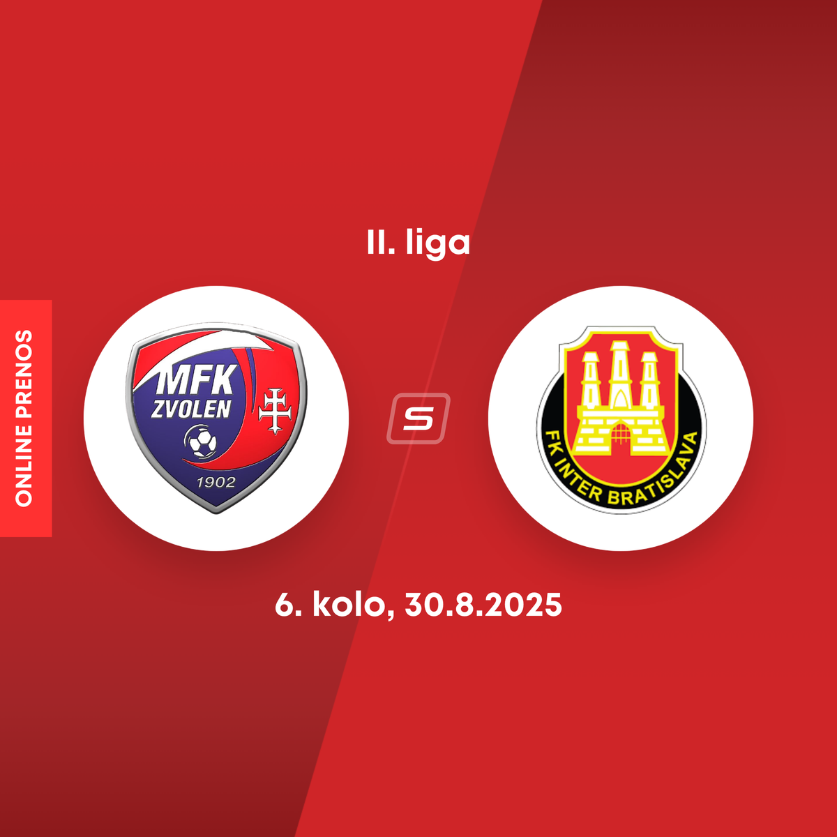 Zvolen -Inter Bratislava：6。KolaIIのオンライン放送。今日のリーグライブ