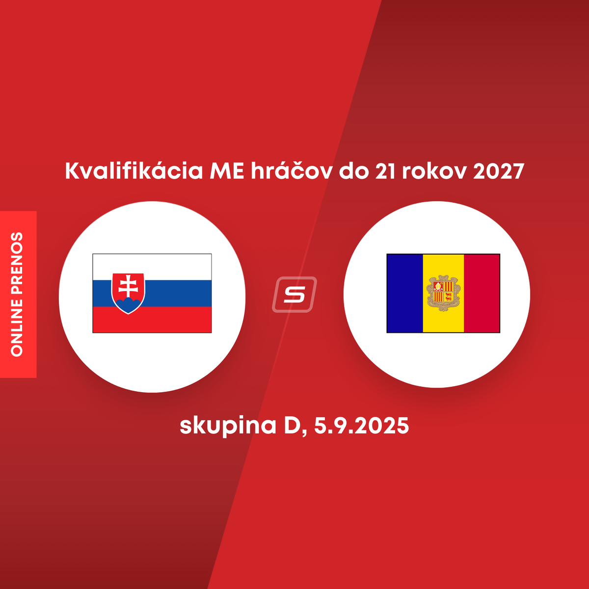 Slovensko - Andorra: ONLINE prenos kvalifikácia ME do 21 rokov 2027 LIVE | SPORTNET