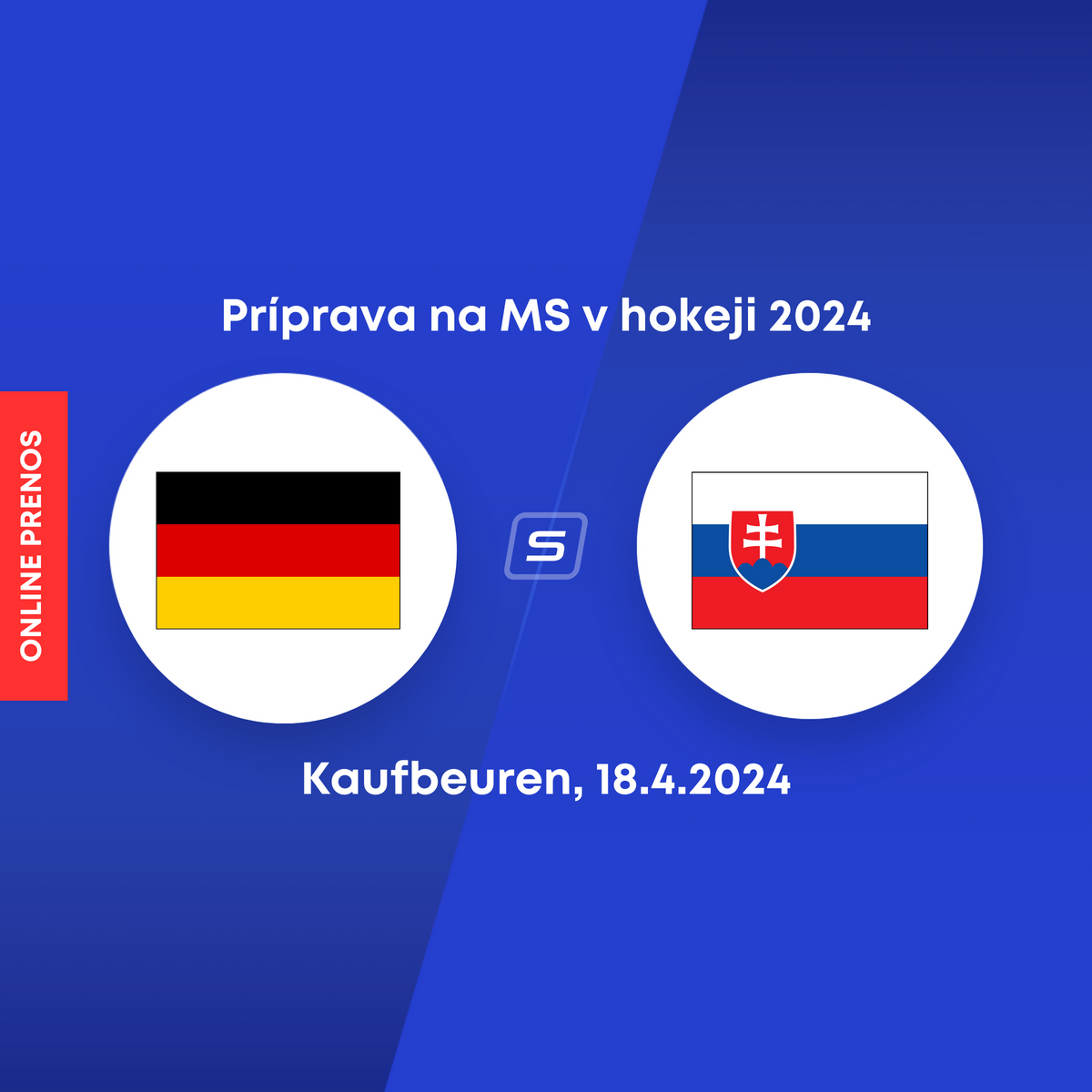 Nemecko - Slovensko: ONLINE prenos z prípravného zápasu pred MS v hokeji 2024.