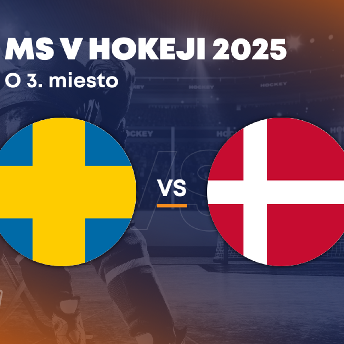 Švédsko - Dánsko: ONLINE prenos zo zápasu na MS v hokeji 2025 vo Švédsku a Dánsku.