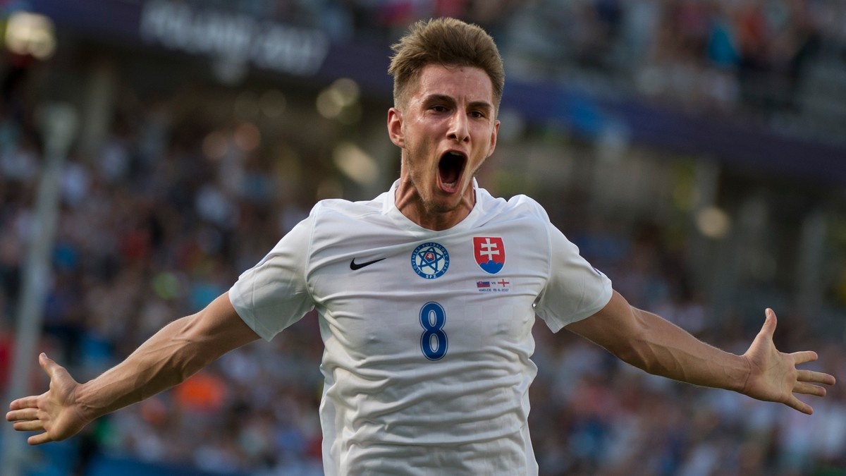 Martin Chrien v drese reprezentácie Slovenska do 21 rokov.