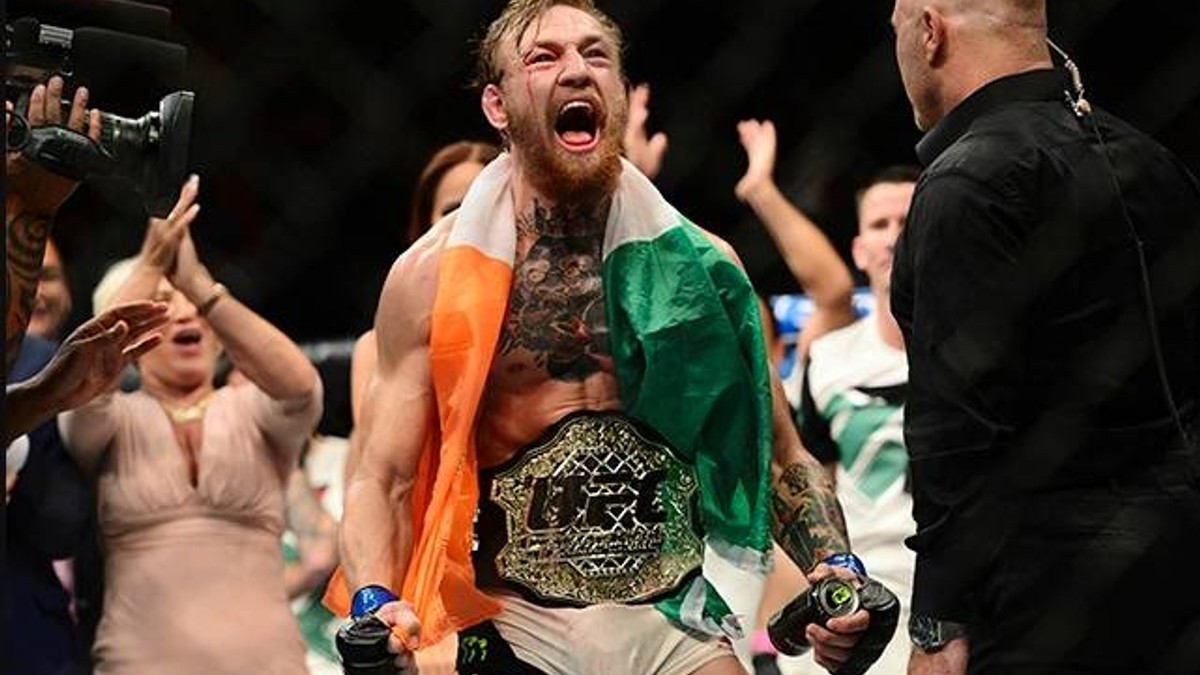 Conor McGregor po knokautovej výhre nad Chadom Mendesom.