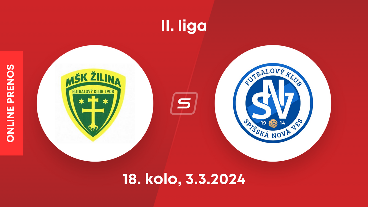 MŠK Žilina B - FK Spišská Nová Ves: ONLINE prenos zo zápasu 18. kola II. ligy.