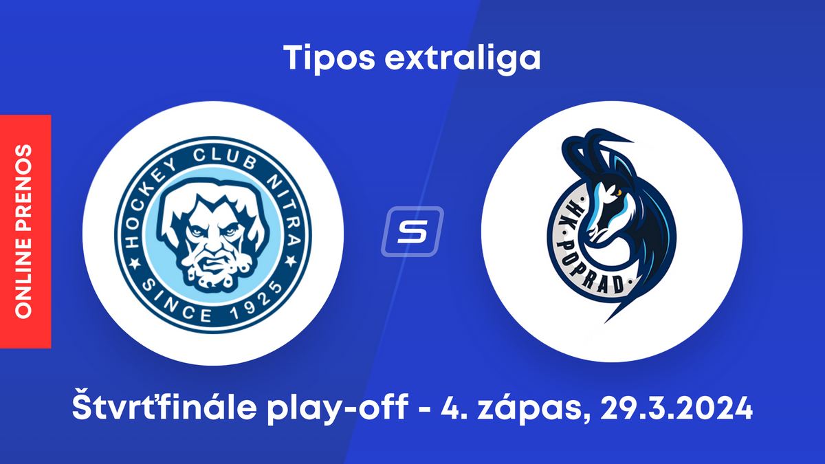 HK Nitra - HK Poprad: ONLINE prenos z 6. zápasu štvrťfinále play-off Tipos extraligy.