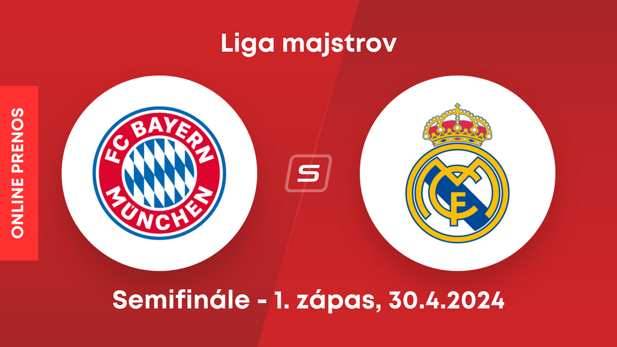 Bayern Mníchov - Real Madrid: ONLINE prenos zo semifinále Ligy majstrov.