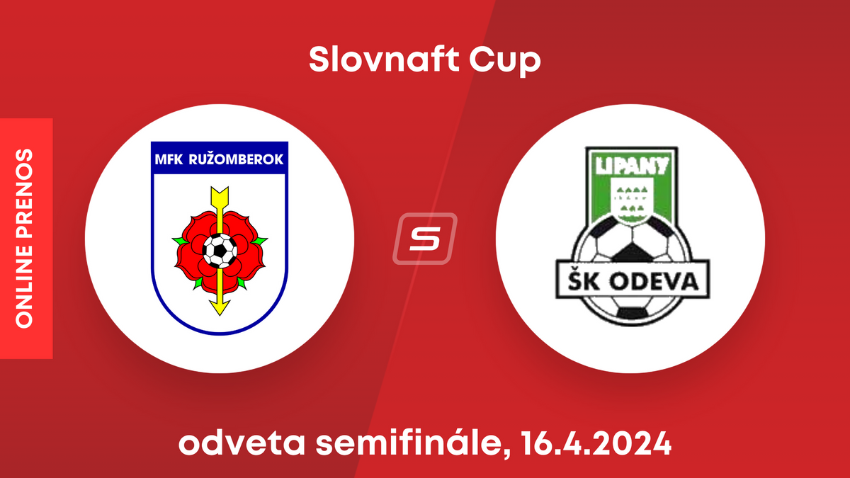 MFK Ružomberok - ŠK Odeva Lipany: ONLINE prenos z odvety semifinále Slovnaft Cupu.