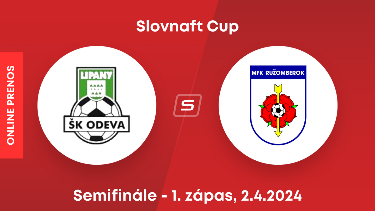 ŠK Odeva Lipany - MFK Ružomberok: ONLINE prenos z prvého zápasu semifinále Slovnaft Cupu.