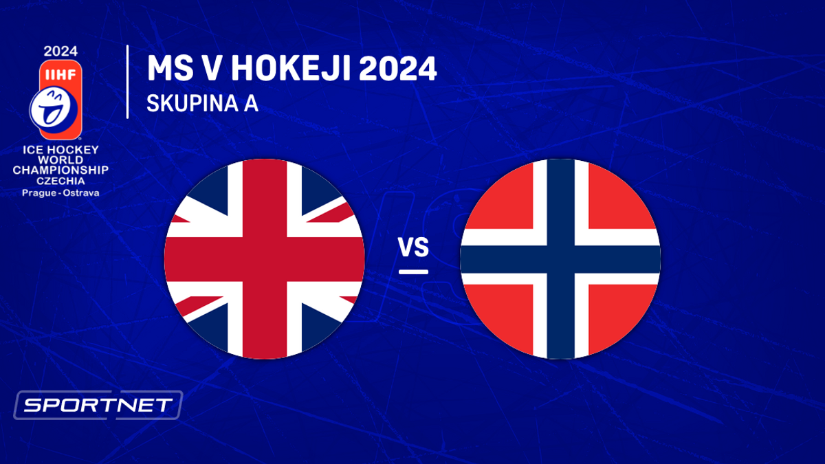 Veľká Británia - Nórsko: ONLINE prenos zo zápasu skupiny A na MS v hokeji 2024 v Česku.