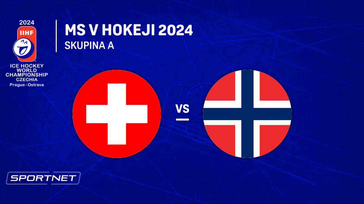 Švajčiarsko - Nórsko: ONLINE prenos z prvého zápasu skupiny A na MS v hokeji 2024 v Česku.