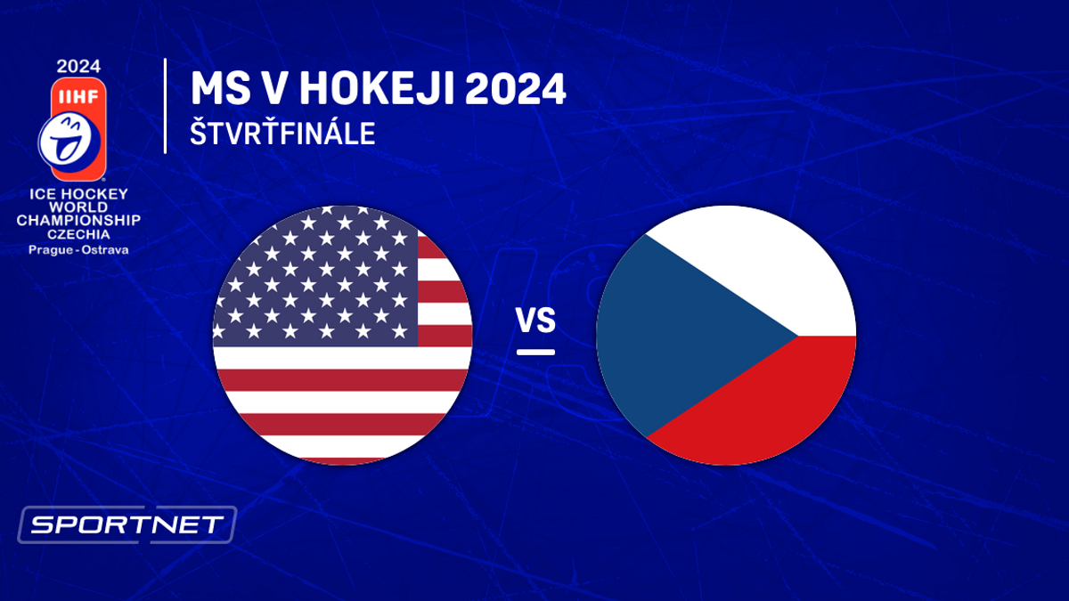 USA - Česko: ONLINE prenos zo zápasu štvrťfinále na MS v hokeji 2024 v Česku.