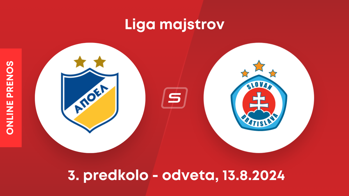 APOEL Nikózia - ŠK Slovan Bratislava: ONLINE prenos 3. predkola Ligy majstrov.