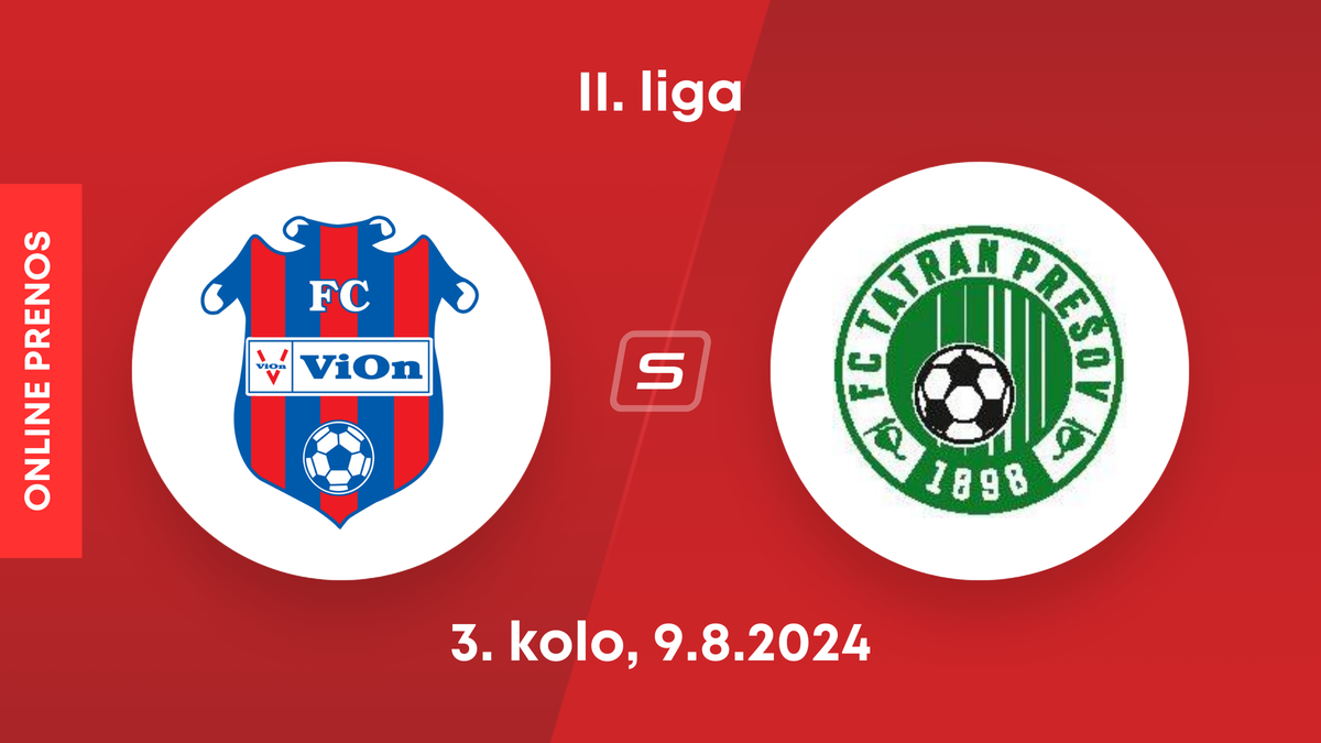 FC ViOn Zlaté Moravce-Vráble - FC Tatran Prešov: ONLINE prenos zo zápasu 3. kola II. ligy.