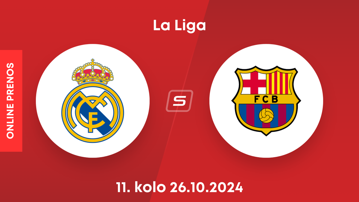 Real Madrid - FC Barcelona: ONLINE prenos zo zápasu 11. kola La Ligy.
