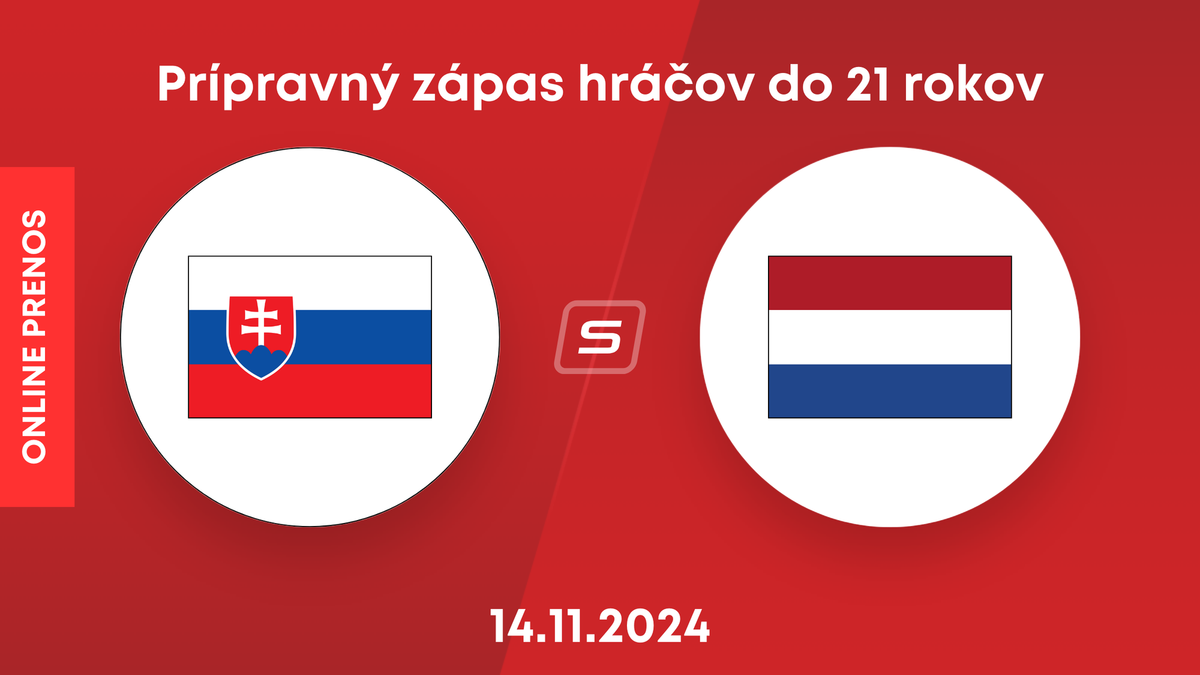 Slovensko U21 - Holandsko U21: ONLINE prenos z prípravné zápasu hráčov do 21 rokov.