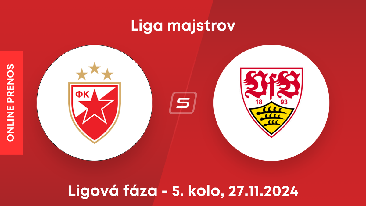 Crvena zvezda Belehrad - VfB Stuttgart: ONLINE prenos zo zápasu 5. kola ligovej fázy Ligy majstrov.