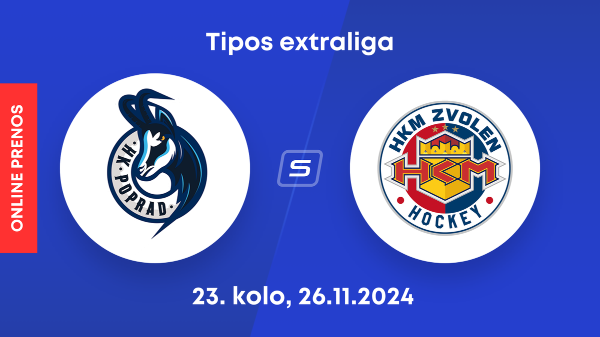 HK Poprad - HKM Zvolen: ONLINE prenos zo zápasu 23. kola Tipos extraligy.