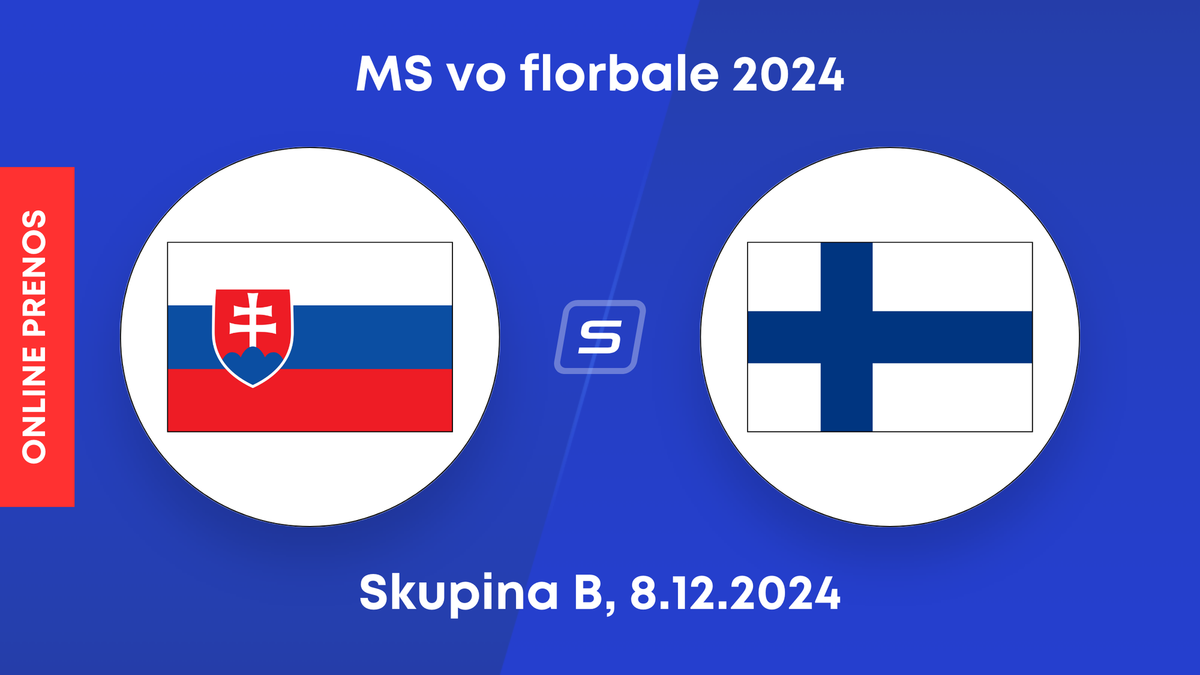 Slovensko - Fínsko: ONLINE prenos zo zápasu skupiny B na MS vo florbale 2024.