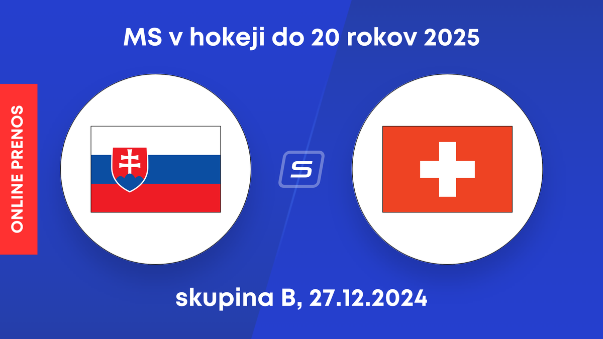 Slovensko - Švajčiarsko: ONLINE prenos z MS v hokeji do 20 rokov 2025.