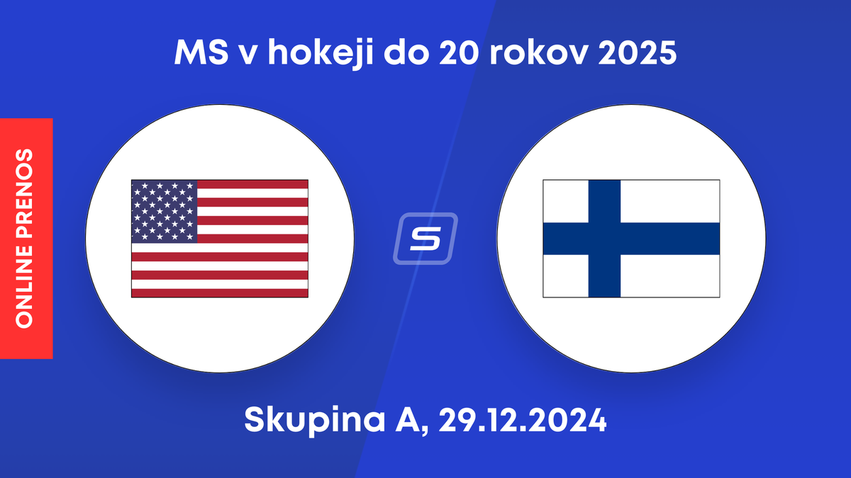 USA - Fínsko: ONLINE prenos zo zápasu skupiny A na MS v hokeji do 20 rokov 2025.