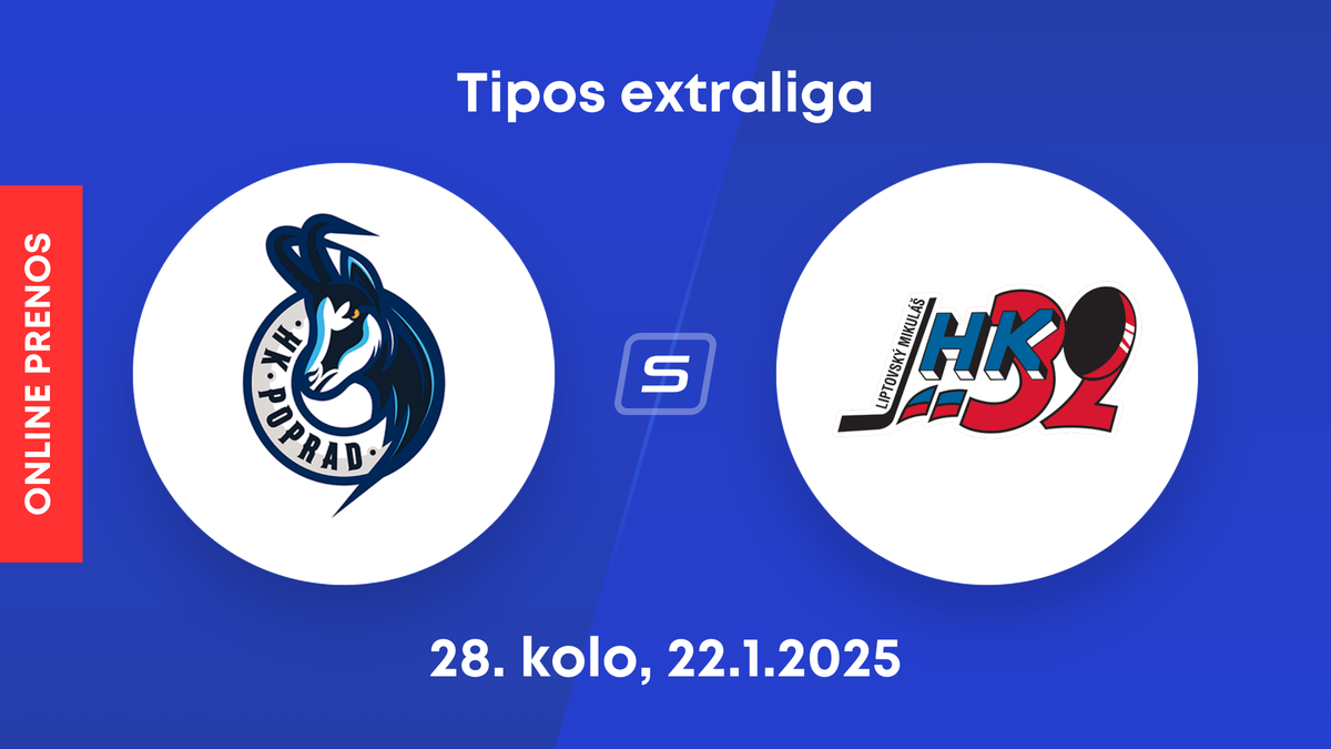 HK Poprad - Hk 32 Liptovský Mikuláš: ONLINE prenos z dohrávky zápasu 28. kola Tipos extraligy.