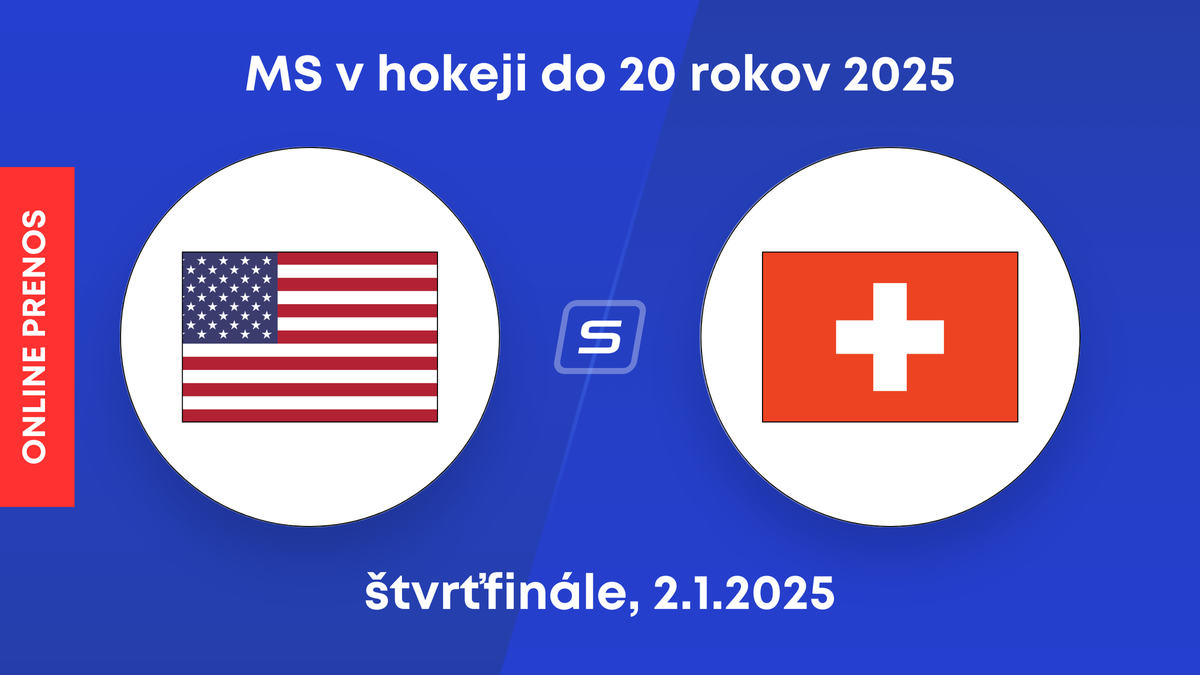 USA - Švajčiarsko: ONLINE prenos zo zápasu štvrťfinále na MS v hokeji do 20 rokov 2025.