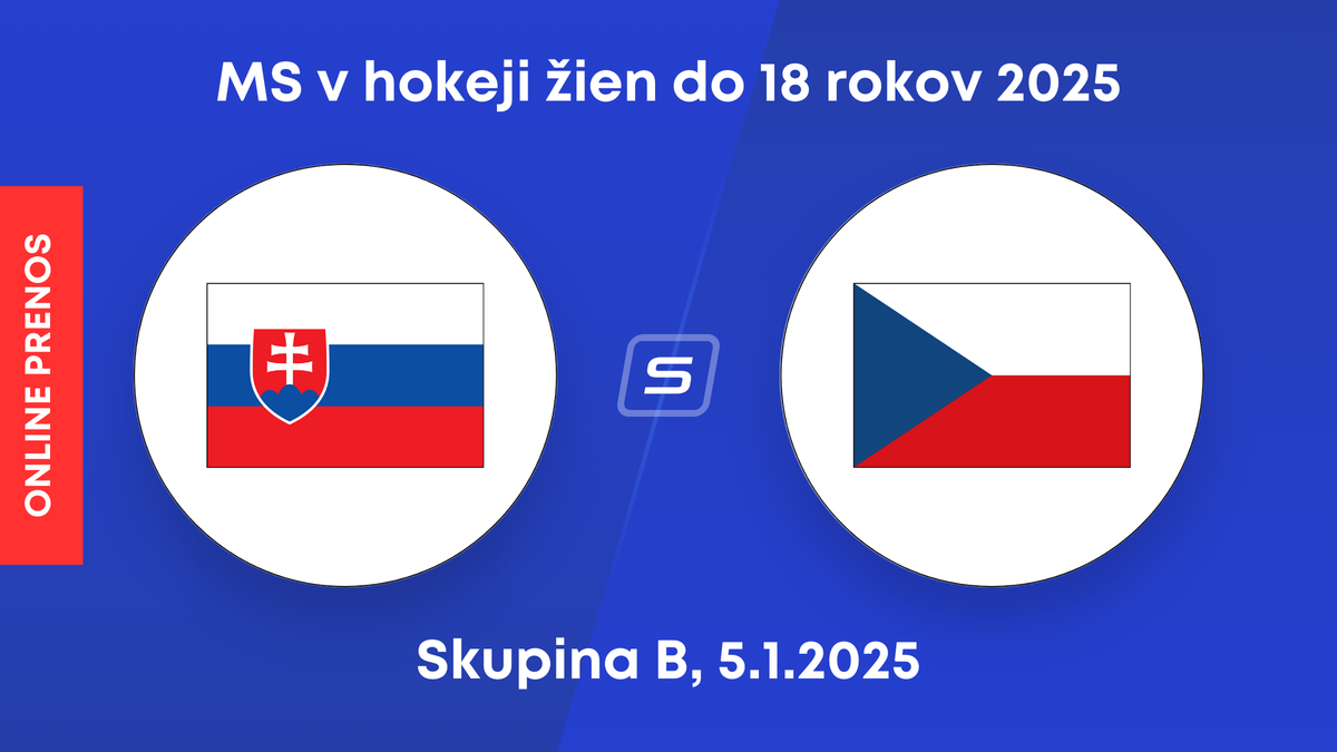 Slovensko - Česko: ONLINE prenos zo zápasu skupiny B na MS v hokeji žien do 18 rokov 2025.