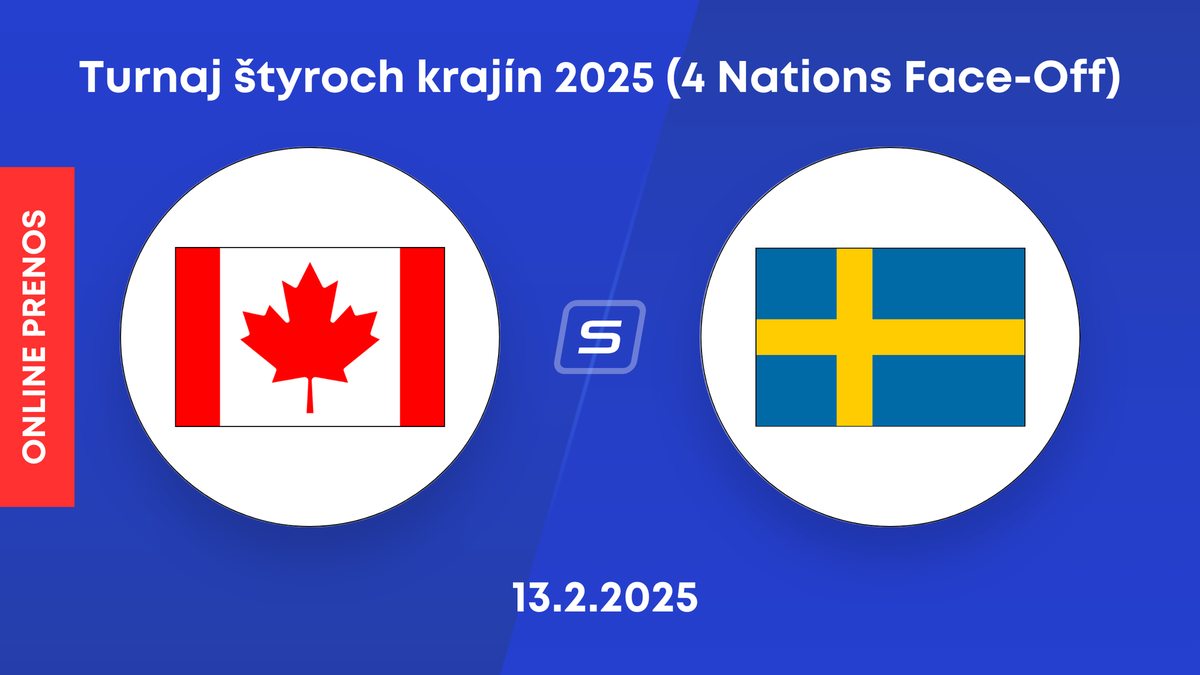 Kanada vs Švédsko: ONLINE prenos zo zápasu Turnaja štyroch krajín 2025 (4 Nations Face-Off)