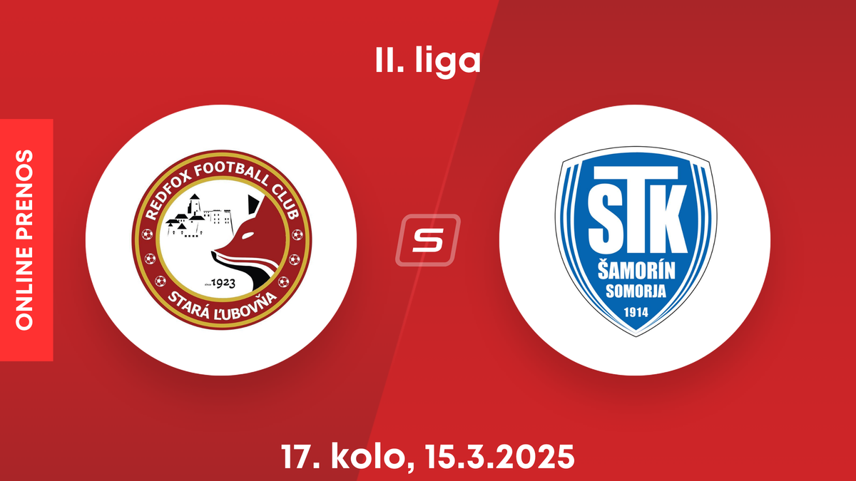 Stará Ľubovňa Redfox FC - FC ŠTK 1914 Šamorín: ONLINE prenos zo zápasu 17. kola II. ligy.