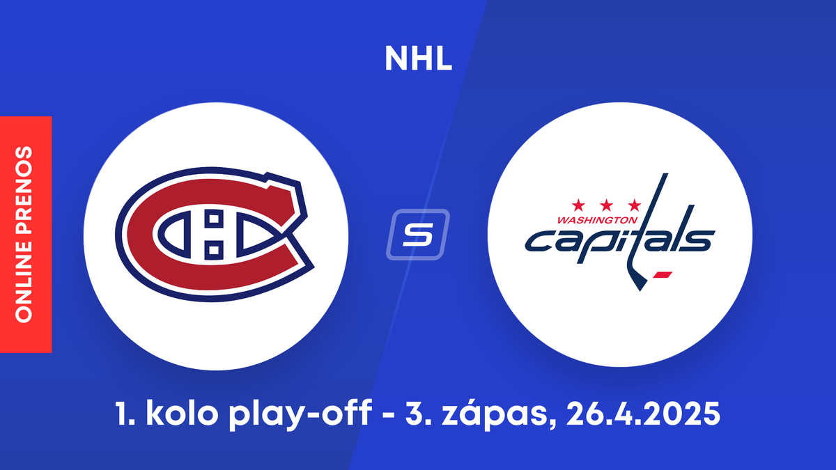 Montreal Canadiens - Washington Capitals: ONLINE prenos z 3. zápasu 1. kola play-off NHL. 