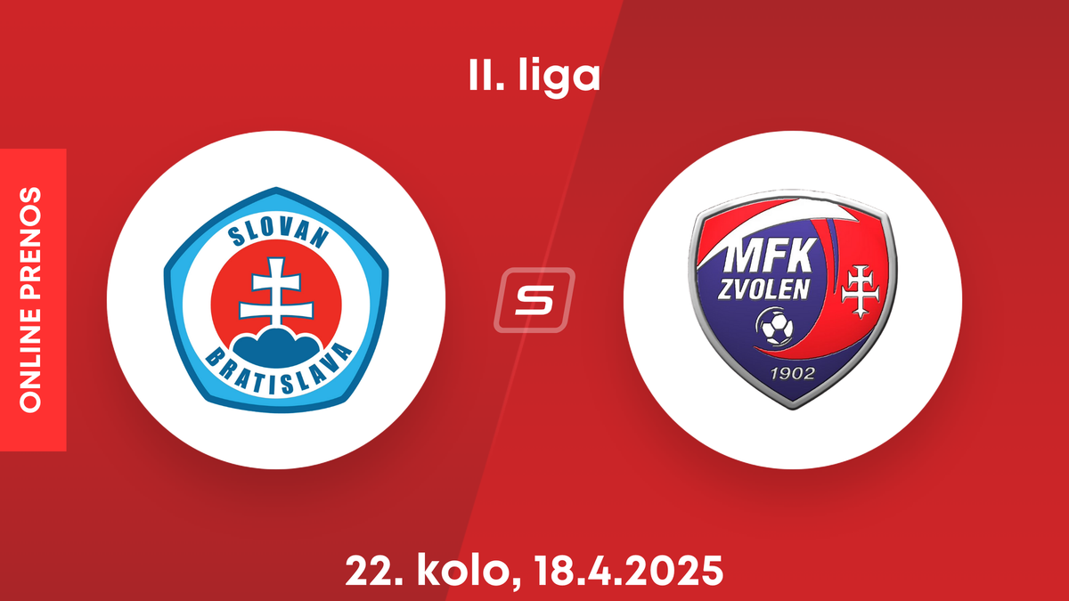 ŠK Slovan Bratislava B - MFK Zvolen: ONLINE prenos zo zápasu 22. kola II. ligy.