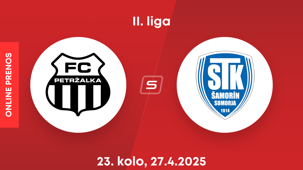 FC Petržalka - FC ŠTK 1914 Šamorín: ONLINE prenos zo zápasu 23. kola II. ligy.