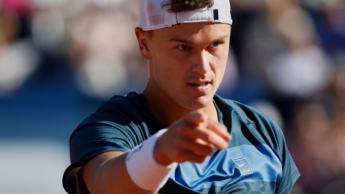 Holger Rune vo finále turnaja ATP Barcelona 2025.