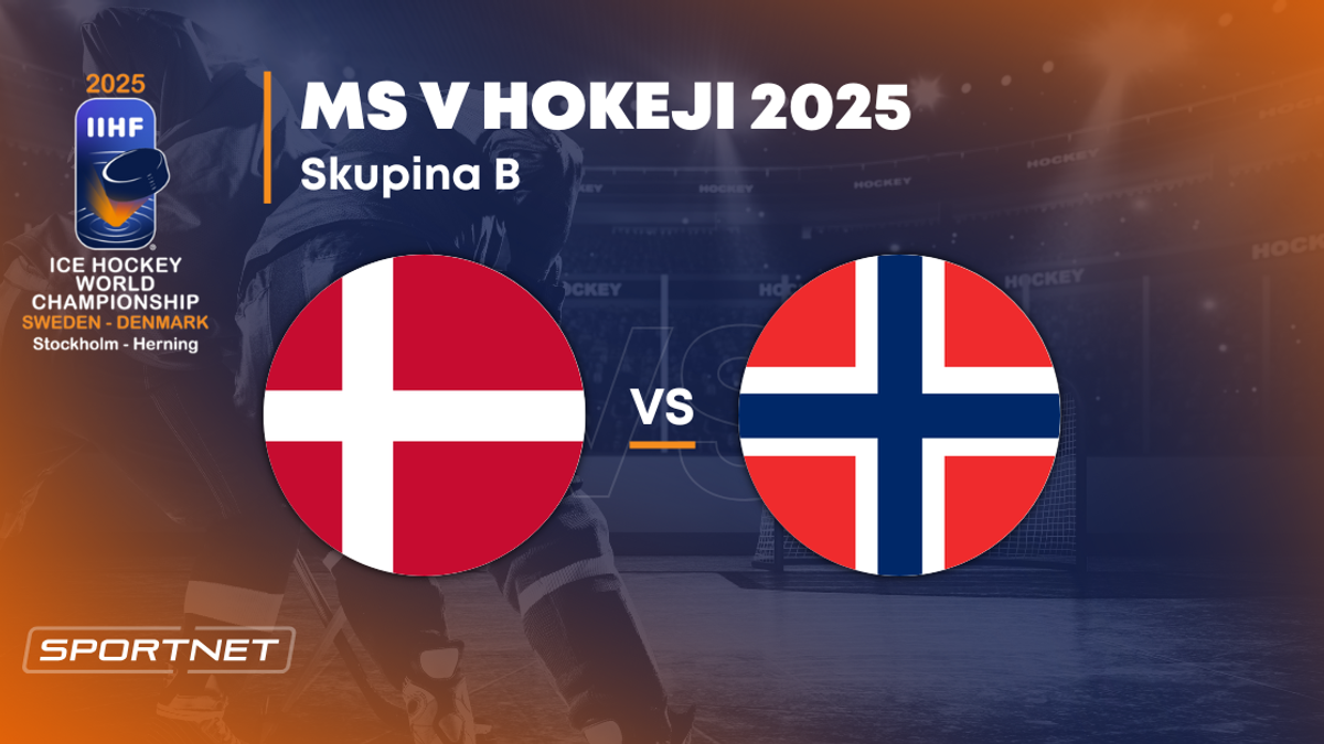Dánsko - Nórsko: ONLINE prenos zo zápasu na MS v hokeji 2025 vo Švédsku a Dánsku.