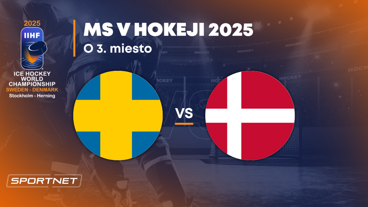 Švédsko - Dánsko: ONLINE prenos zo zápasu na MS v hokeji 2025 vo Švédsku a Dánsku.