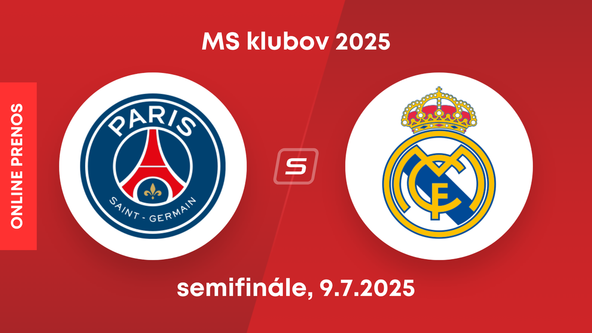 Paríž St. Germain - Real Madrid: ONLINE prenos zo semifinále MS klubov 2025.