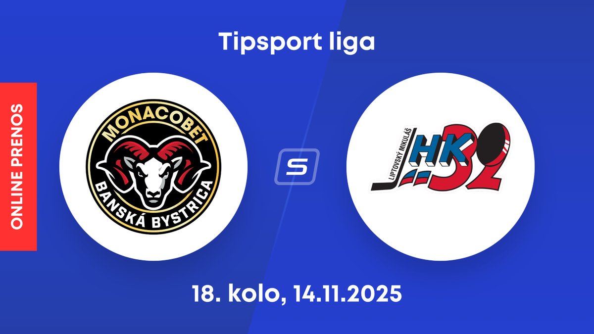 HC MONACObet Banská Bystrica - Hk 32 Liptovský Mikuláš: ONLINE prenos zo zápasu 18. kola Tipsport ligy.